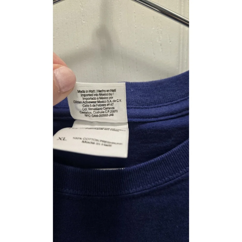 Gildan Funny Political T Shirt Mens XL Hey America Bill Clinton Blue Dress Stain - Picture 4 of 5